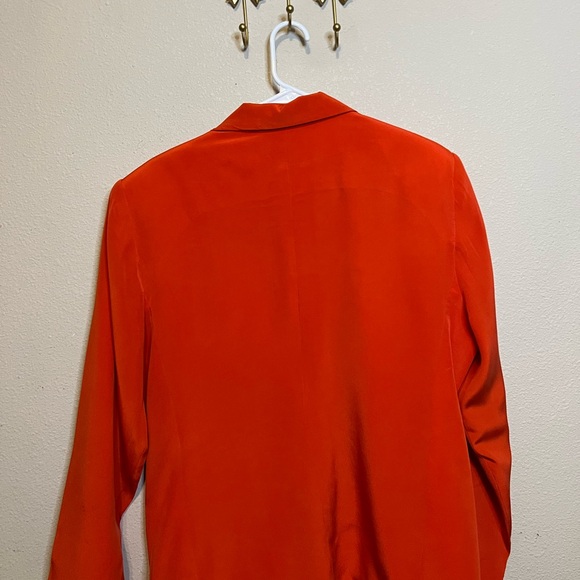 Silks by Jan Leslie Vibrant Orange Blazer. 100% silk. Size 16 - Picture 4 of 4